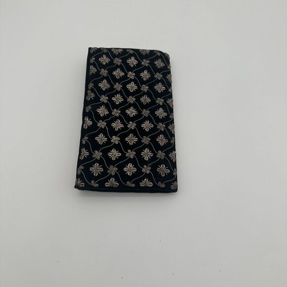 Vintage Black & Gold Embroidered Clutch Bag By Ivory Palace With Snap Closure - Picture 2 of 6